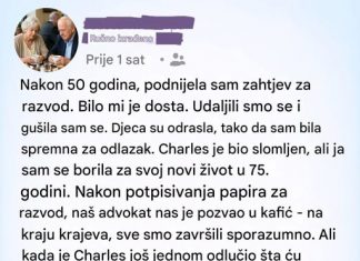 Nakon 50 godina podnjela sam zahtjev za razvod….