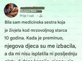 Zovem se Ana i godinama sam radila kao medicinska sestra, ali jedan dio mog života nikada neću zaboraviti jer mi je promijenio pogled na ljude, porodicu i pravdu.