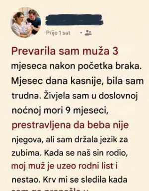 Ispovest žene koja je priznala prevaru: Reakcija njenog supruga nakon porođaja promenila je sve