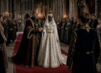 Vojvoda je još od djetinjstva skrivao lice svoje kćeri ispod tamne metalne maske i bijelog vela, kako nitko u dvorcu ne bi vidio njezino pravo lice sve do dana njezina vjenčanja. Ali kada je mladoženja napokon skinuo masku pred oltarom, cijela se dvorana sledila od užasa pred onim što se skrivalo ispod nje