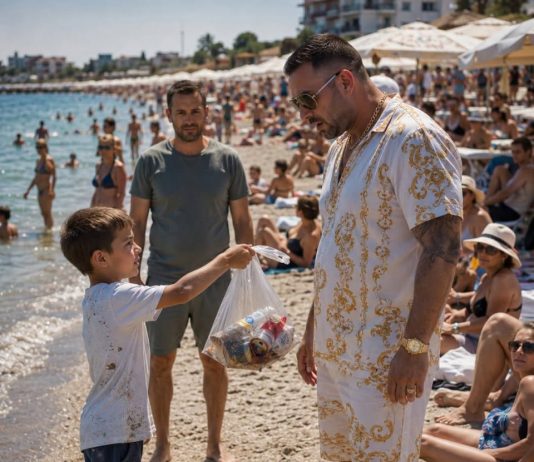 Osmogodišnji dječak potrčao je za muškarcem koji je ostavio smeće na plaži. Kada mu je pružio vreću, svi oko njih ostali su bez riječi…