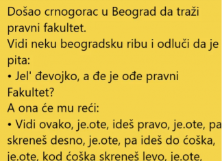 VIC DANA !! CRNOGORAC U BEOGRADU