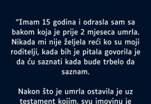 “Imam 15 godina i 0drasla sam sa bakom koja je prije 2 mjeseca umrla…”