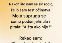 Kad se moja žena porodila tražio sam test oćinstva….