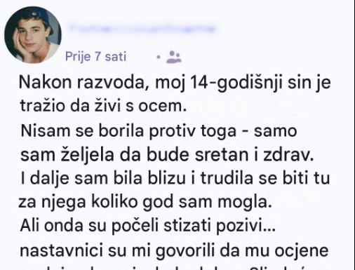 Pustila je sina da živi sa ocem, a onda shvatila da mu je hitno potrebna pomoć: Tišina četrnaestogodišnjaka skrivala je bolnu istinu