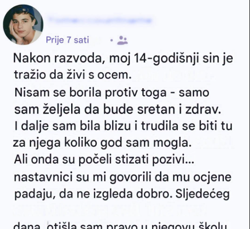 Pustila je sina da živi sa ocem, a onda shvatila da mu je hitno potrebna pomoć: Tišina četrnaestogodišnjaka skrivala je bolnu istinu