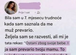 U sedmom mjesecu trudnoće saznala sam da me muž prevario….