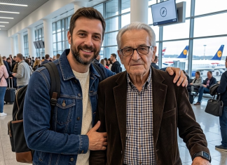 Na aerodromu sam pomogao starijem čoveku — a nekoliko trenutaka kasnije uzeo je moj telefon i pozvao policiju… Kada sam saznao razlog, ostao sam bez reči