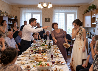 Samo nekoliko sati nakon našeg vjenčanja, moj suprug bacio mi je prljavu kuhinjsku krpu u lice pred cijelom svojom obitelji i naredio mi da kleknem i očistim umak koji je njegova majka namjerno prolila. Bio je uvjeren da ga, sada kada sam postala njegova supruga, nikada neću napustiti i da ću brzo naučiti obiteljska „pravila”. Ali nije imao pojma što ću učiniti samo nekoliko minuta kasnije…